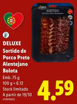 Lidl Deluxe sortido de porco preto alentejano bolota promoção
