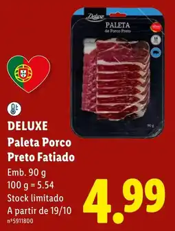 Lidl Deluxe paleta porco preto fatiado promoção