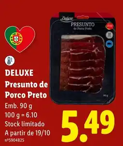 Lidl Deluxe presunto de porco preto promoção
