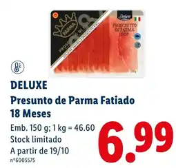 Lidl Deluxe Presunto de Parma Fatiado promoção