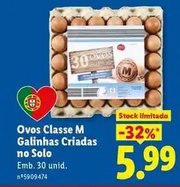 Lidl Ovos classe m galinhas criadas no solo promoção