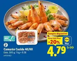 Lidl com - camarão cozido 40/60 promoção