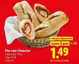 Lidl com - pão com chouriço promoção