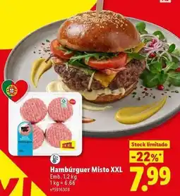 Lidl Nacional - hambúrguer misto xxl promoção