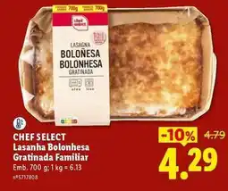 Lidl Chef select - lasanha bolonhesa gratinada familiar promoção