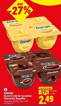 Lidl Danone - danet creme de caramelo/ chocolate/ baranilla promoção