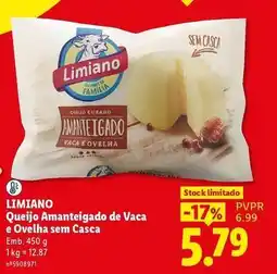 Lidl Limiano - queijo amanteigado de vaca e ovelha sem casca promoção