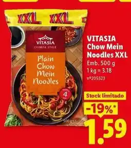 Lidl Vitasia - chow mein noodles xxl promoção