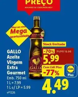 Lidl Gallo - azeite virgem extra gourmet promoção