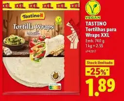 Lidl Xxl - tartino tortillas para wraps xxl promoção