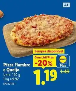 Lidl com - pizza fiambre e queijo promoção