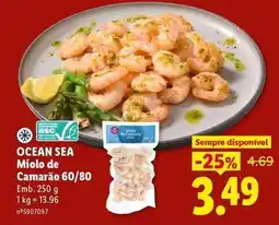 Lidl Ocean sea - miolo de camarão 60/80 promoção