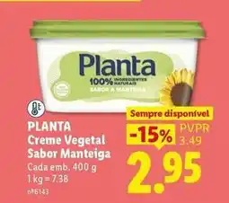 Lidl Planta - creme vegetal sabor manteiga promoção