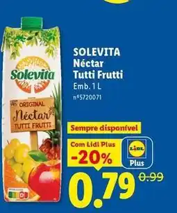 Lidl Solevita - néctar tutti frutti promoção