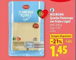 Lidl Milbona - queijo flamengo em fatias light promoção