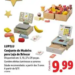 Lidl Lupilu - conjunto de madeira para loja de brincar promoção