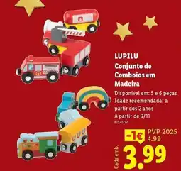 Lidl Lupilu - conjunto de comboios em madeira promoção