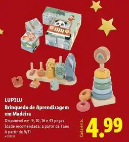 Lidl Lupilu - brinquedo de aprendizagem em madeira promoção