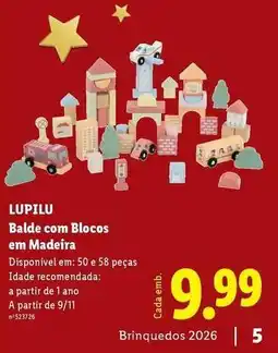 Lidl Lupilu - balde com blocos em madeira promoção