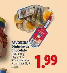 Lidl Favorina - dinheiro de chocolate promoção