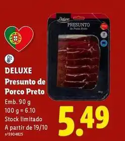 Lidl Deluxe - presunto de porco preto promoção