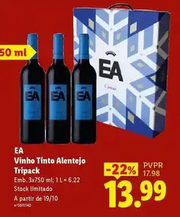 Lidl Ea - vinho tinto alentejo tripack promoção