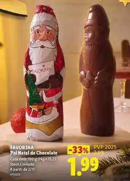 Lidl Favorina - pai natal de chocolate promoção
