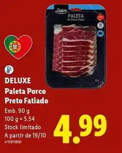 Lidl Deluxe - paleta porco preto fatiado promoção