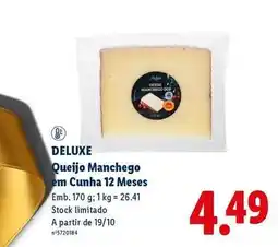 Lidl Deluxe - queijo manchego em cunha 12 meses promoção