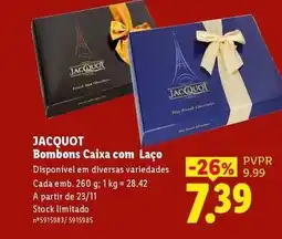 Lidl Jacquot - bombons caixa com laco promoção