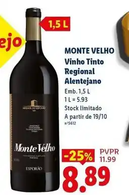 Lidl Monte velho - vinho tinto regional alentejano promoção