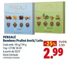 Lidl A+ - bombons praliné avelà/ leite promoção