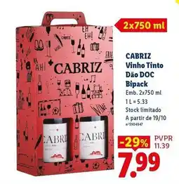 Lidl Cabriz - vinho tinto dão doc bipack promoção