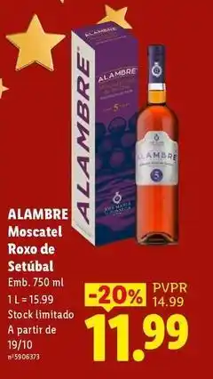 Lidl Alambre - moscatel roxo de setubal promoção