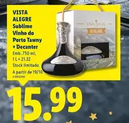Lidl Vista alegre - sublime vinho do porto tawny + decanter promoção