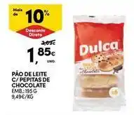 Continente Bom dia Dulca - pão de leite c/ pepitas de chocolate promoção
