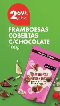 Pingo Doce com - framboesas cobertas c/chocolate promoção