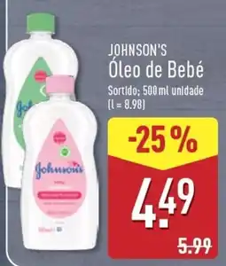 ALDI johnson's óleo de bebé promoção