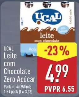 ALDI Ucal leite com chocolate zero açúcar promoção