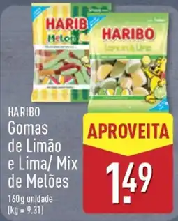 ALDI haribo gomas de limão e lima/mix de melões promoção