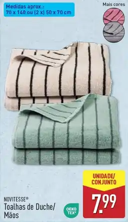ALDI Novitesse toalhas de duche/mãos promoção