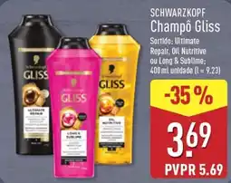 ALDI Schwarzkopf champô gliss promoção