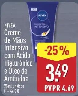 ALDI nivea creme de mãos intensivo com ácido hialurónico e óleo de amêndoa promoção
