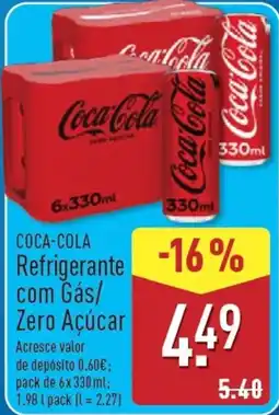 ALDI Coca-Cola Refrigerante com Gás/Zero Açúcar promoção