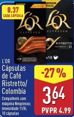 ALDI l'or cápsulas de café ristretto/colombia promoção