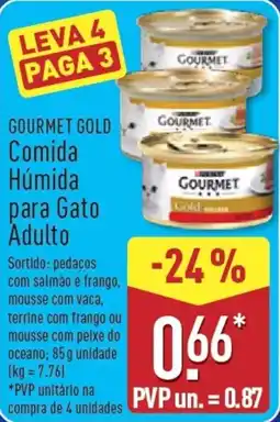 ALDI Gourmet gold comida húmida para gato adulto promoção