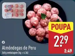 ALDI Almôndegas de Peru promoção