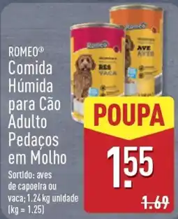 ALDI romeo comida húmida para cão adulto pedaços em molho promoção