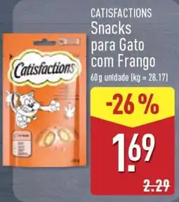 ALDI Catisfactions snacks para gato com frango promoção