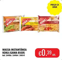 Central Cash Massa instantânea koka (gama 85gr) promoção